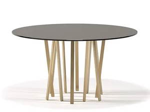 FOR HALL - Round marble and metal table _ Paolo Castelli